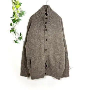 유니클로 울 블렌드 풀 집업 가디건 XL 브라운 빅 사이즈