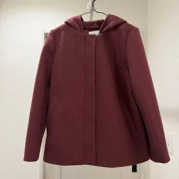 [ GLOBALWORK ] 후드 부착 버건디 자켓 코트 아우터