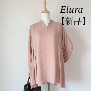 [ 미사용 새상품 ] Elura 긴팔 플리츠 튜닉 핑크 베이지 플리츠