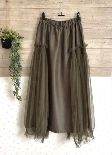 택 포함 새상품 튤 도킹 플레어 스커트