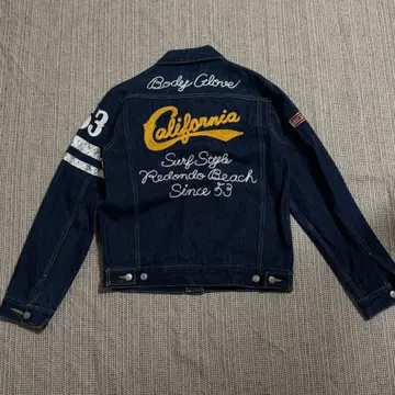 y2k body grove 자수 데님 자켓