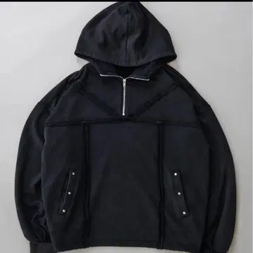 엘르 로제트 오버 사이즈 블랙 후드티 프론트 지퍼 포함 L 사이즈