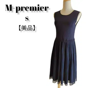 [ 새상품급 ] 엠프리미어 원피스 슬리브리스 개더 S 네이비