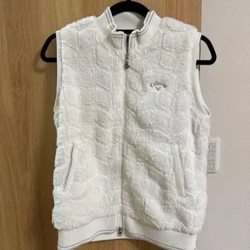 Callaway 여성용 플리스 베스트 화이트