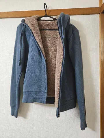 플리스 자켓 후드 부착 파랑