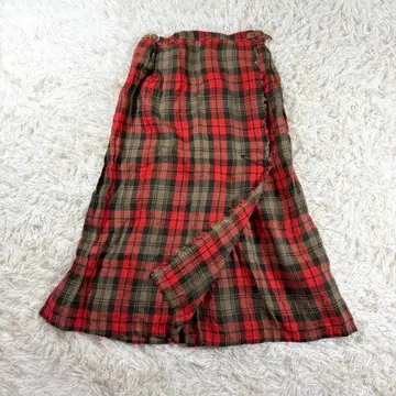 오닐 오브 더블린 플리츠 스커트 린넨 레드 체크