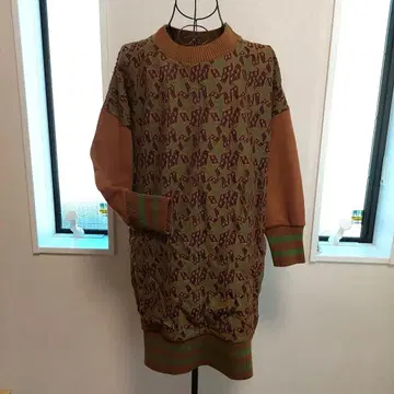 컨디션 최상 픽시 하트 기하학 패턴 별 패턴 튜닉 원피스 L