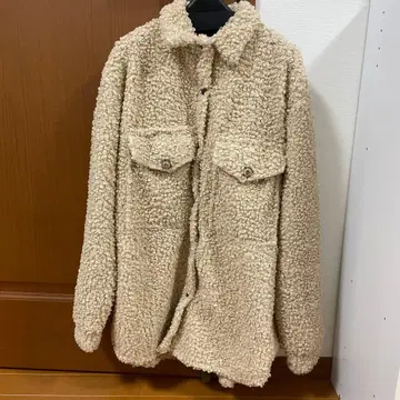 베이지 보아 셔츠 자켓