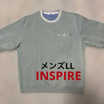 INSPIRE 그린 크루넥 니트 스웨터 남성용 LL