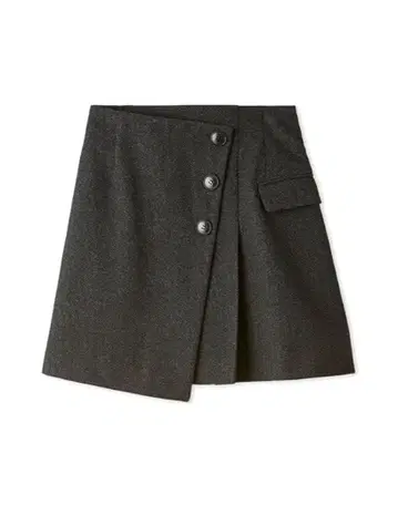 스나이델 그레이 버튼 포함 랩스커트