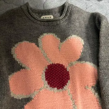 CHAH CHAH 꽃무늬 니트 스웨터 M