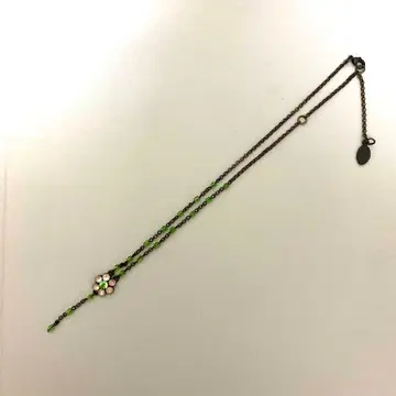 Michal Negrin 플라워 드롭 목걸이 핑크 그린