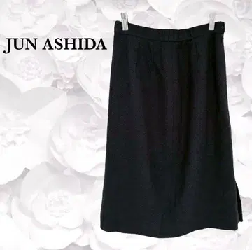 [준 아시다] 타이트 스커트 세미롱 [M] 네이비 슬릿 울 일본제