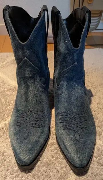 GUESS 데님 웨스턴 부츠