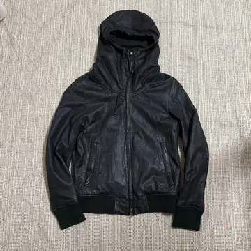 audienee archive 램 가죽 후드티 자켓