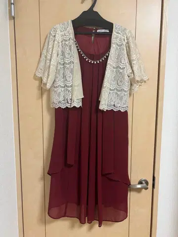 Alphabet's alphabet 버건디 드레스 볼레로 세트