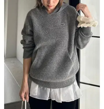 SNIDEL 스나이델 LACOSTE 니트 후디