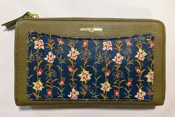 마리끌레르 장지갑 L자 지퍼 플라워리 꽃무늬