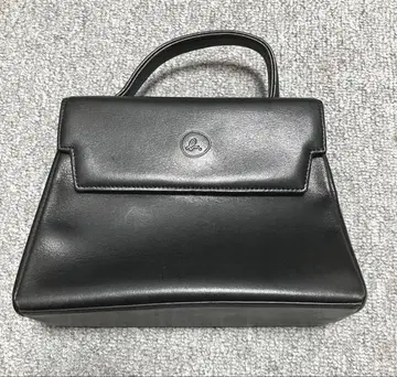 [ 새상품급 ] 에네스베 가죽 로고 엠보싱 미니 핸드백 블랙