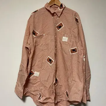 [ 새상품급 ] 칼 헬무트 체크 셔츠 오렌지 M 사이즈