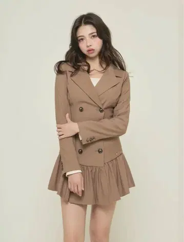 Andmary Donna 개더 미니 드레스 브라운 M