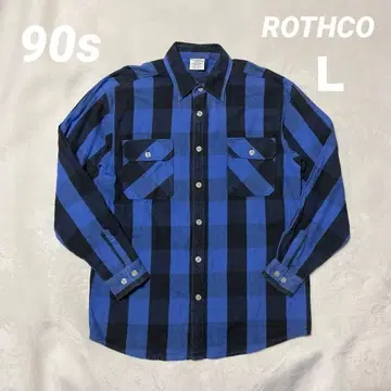 90s ROTHCO 로스코 버퍼 체크 블록 체크 플란넬 셔츠