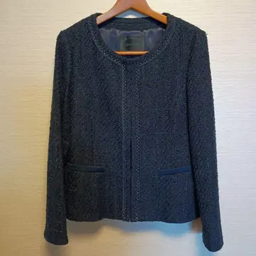 UNTITLED 다크 블루 트위드 자켓