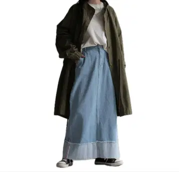 롤업 데님 스커트 M 사이즈