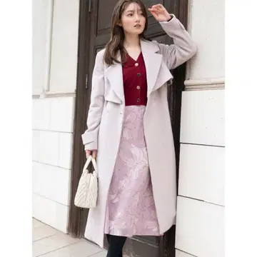 MISCH MASCH 트렌치라이크 코트 핑크 베이지