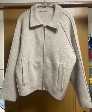 칼라 ZIP 니트 블루종