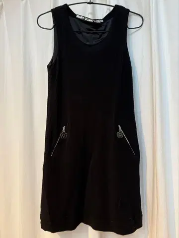 MARY QUANT 슬리브리스 미니 원피스 블랙