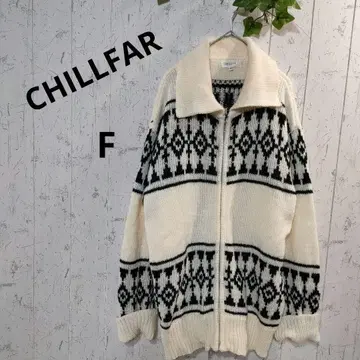 CHILLFAR 기하학 패턴 긴팔 니트 가디건 노르딕 코위찬 니트