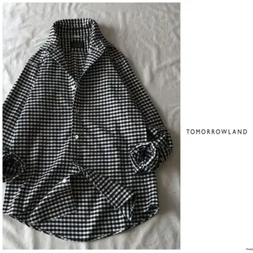 투모로우랜드 [세탁 가능] 화이트 블랙 깅엄 체크 셔츠 블라우스