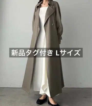 새상품 Louere L 사이즈 얇은 소재 캔디 슬리브 트렌치 오버코트