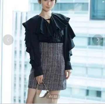 SNIDEL 하이웨스트 스카쇼팬 체크