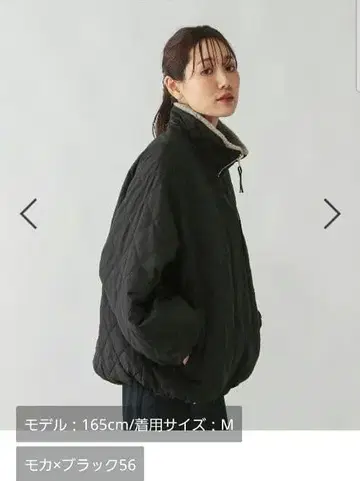 GLOBAL WORK 리버서블 퀼트 블루종 블랙 모카