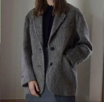 [ CLANE ] 믹스 샤기 오버 테일러드 자켓