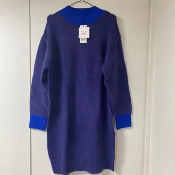 유니클로 컬러 믹스 하이넥 원피스