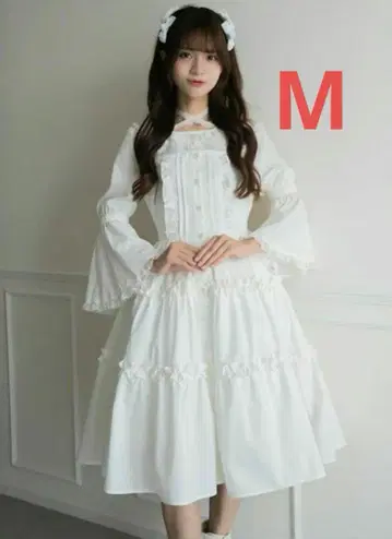 진백 아리스 오버롤 스커트 화이트 M 시마무라 시마시로 택 포함