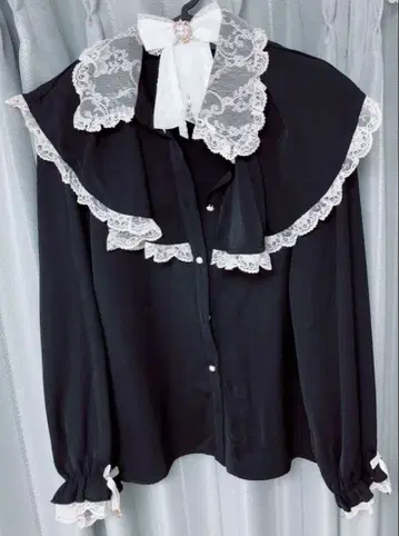 ROJITA 플레어 볼륨 케이프풍 BL black