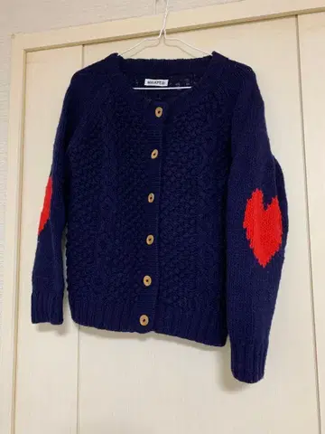 MILK FED. 여성용 하트 케이블 니트 가디건