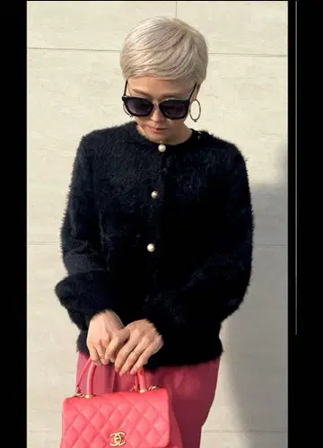 jenne 완판 소프트 모헤어 터치 가디건 코튼 펄 니트