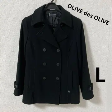 새상품급 OLIVE des OLIVE 울 피코트 블랙 L
