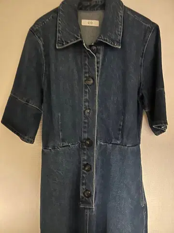 데님 버튼 맥시 원피스