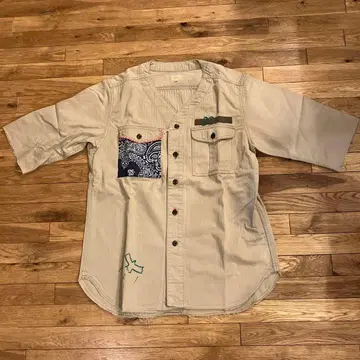 gowest 노카라 셔츠 자수 L 사이즈