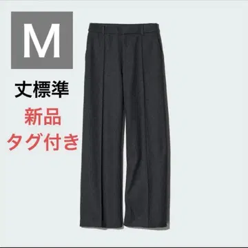 새상품 브러쉬드 저지 와이드 팬츠 (기장 표준) M 다크 그레이 유니클로