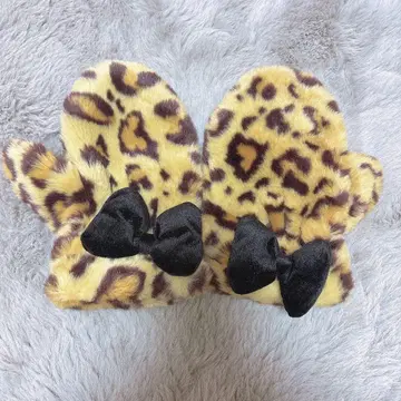 도쿄 디즈니 리조트 미니 레오파드 무늬 미튼 장갑