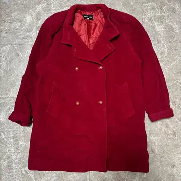 마담 시크 빨간색 더블 브레스트 코트 a12