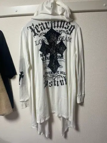 헤이세이 갸루 y2k 펑크 레이스 십자가 가디건 후드