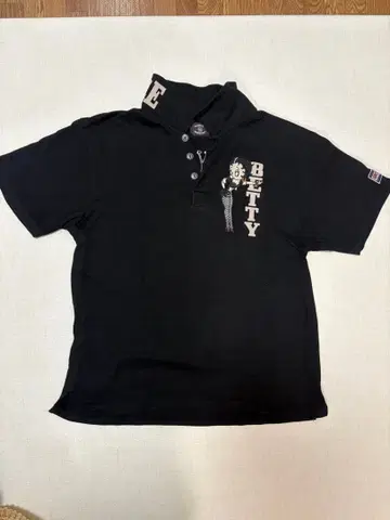 BETTY BOOP 바이커풍 피케 셔츠 블랙